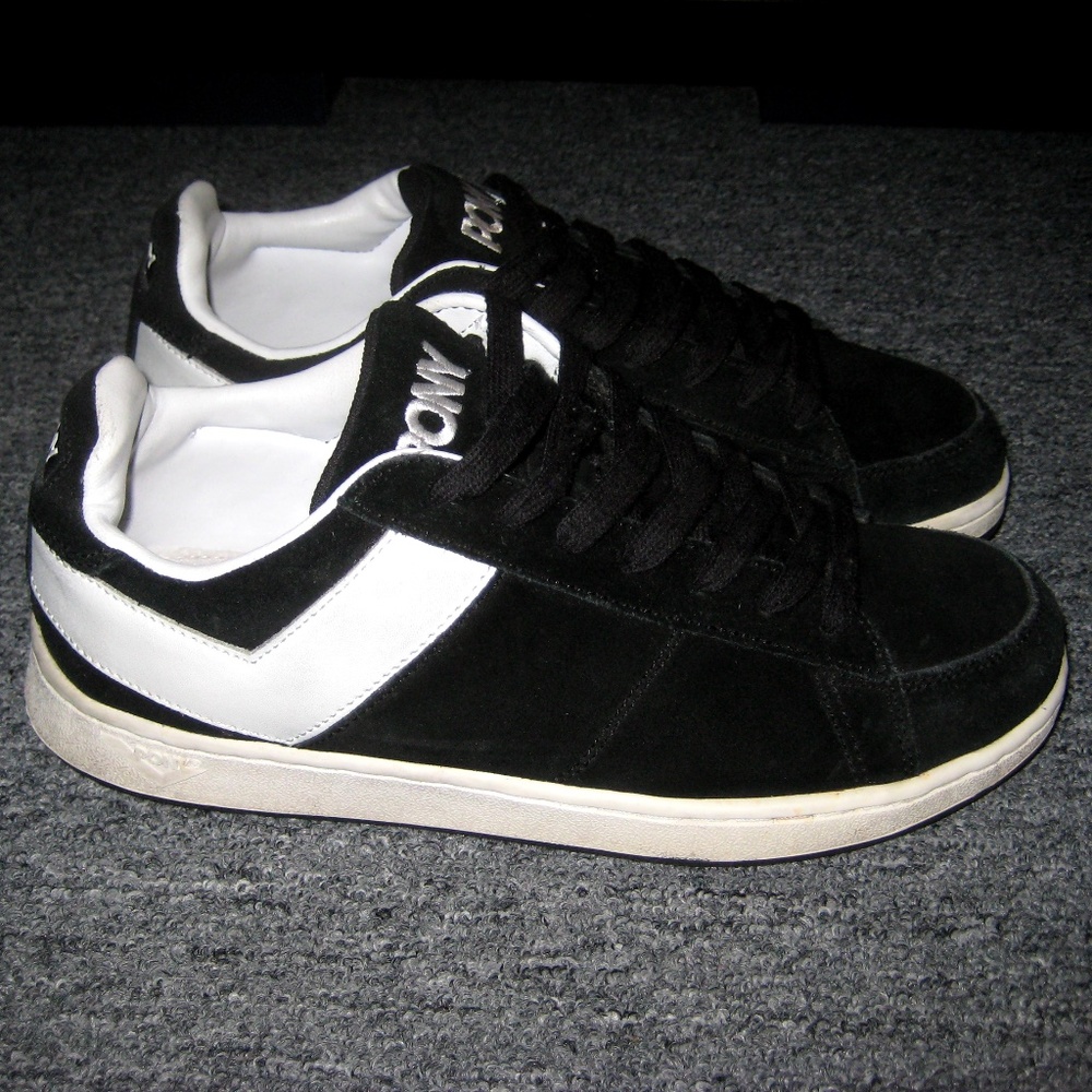 PONY Vintage "Free Throw" Sneakers Size 9 Black